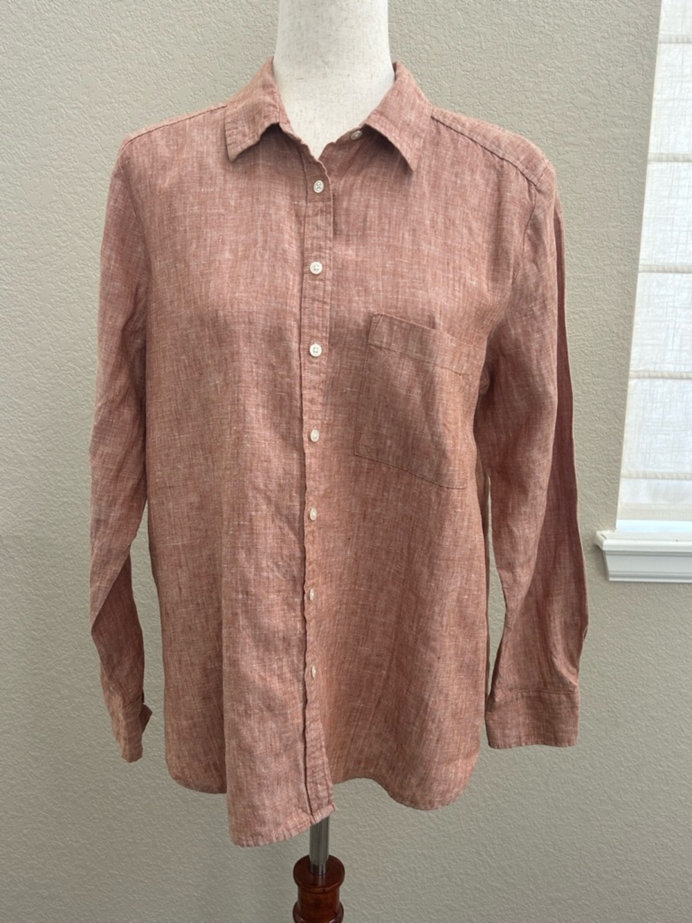 Loft Women’s linen Long-Sleeve Button-Up Shirt M